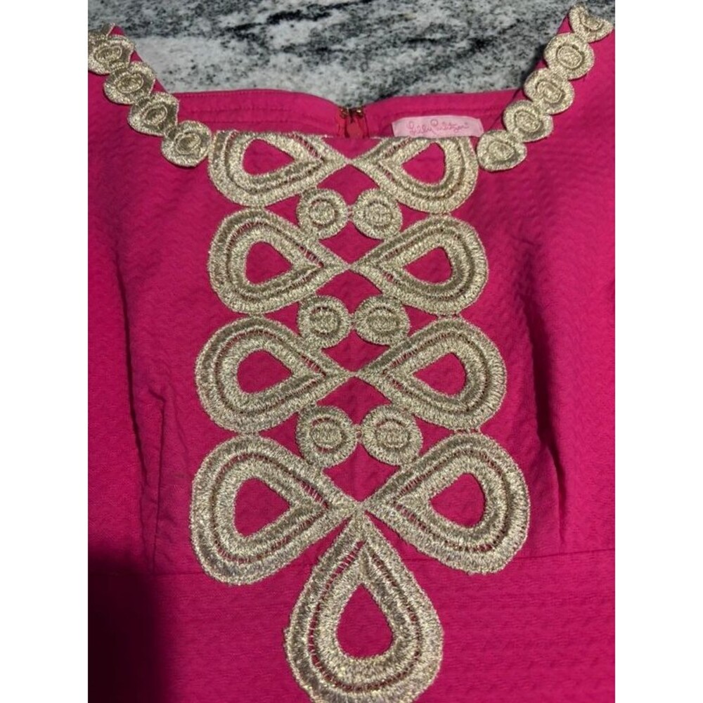 Lilly Pulitzer adelson gold lace dress - Picture 3 of 15